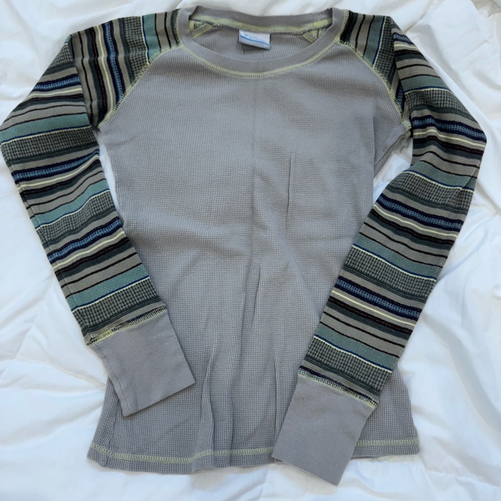 Columbia Waffle Knit Striped Long Sleeve Tee